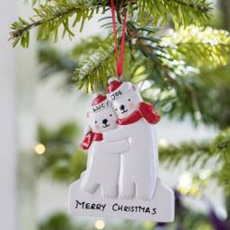 Personalised Bear Family Decoration-Hoilday Deoration-Keepsake-Ornament-Resin-Bear Lovers-Polar Bear-First Christmas-Tree Decoration - thumbnail 4