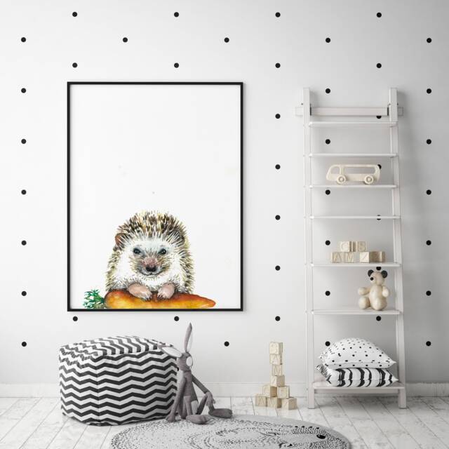 Hedgehog, 29, 7x42 cm, Igel, Print, Animal, Karotte, Friend, Carrot, Urbanjunglestories, Woldlife, Funny - image 1