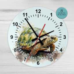 Glass Tortoise Wall Clock - Animal Decor Home - thumbnail 2