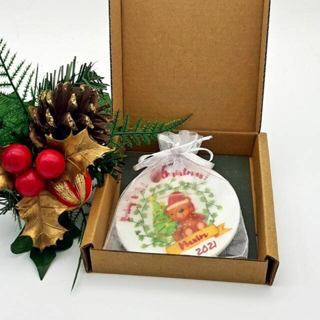 Baby's First Christmas Ornament Personalized Ceramic Keepsake - image 1