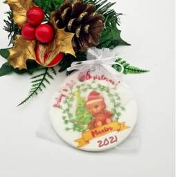 Baby's First Christmas Ornament Personalized Ceramic Keepsake - thumbnail 2