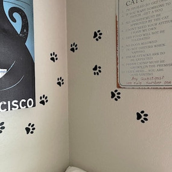 Cat Paws Prints Lot 50 Prints Choose Your Size Vinyl Decal Sticker Wall Car Lap Top Decoration, Cat Prints, Create Own Design - image 1