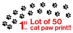 Cat Paws Prints Lot 50 Prints Choose Your Size Vinyl Decal Sticker Wall Car Lap Top Decoration, Cat Prints, Create Own Design - thumbnail 2