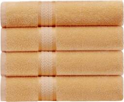 Yellow Bath Towel Gray Lattice Quatrefoil Trim, 100% Cotton - thumbnail 2