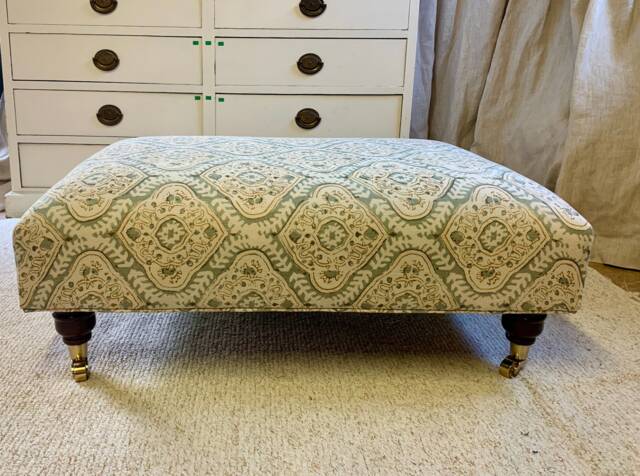 Linwood Bibi Kala Upholstered Ottoman, Deep Cushioned Coffee Table, Footstool - image 1