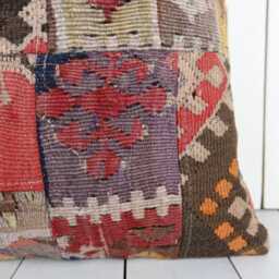 Handmade Kilim Pillow Cover Turkish Bohemian Cushion - 16x16 - thumbnail 2