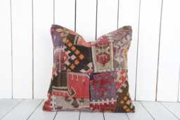 Handmade Kilim Pillow Cover Turkish Bohemian Cushion - 16x16 - thumbnail 1