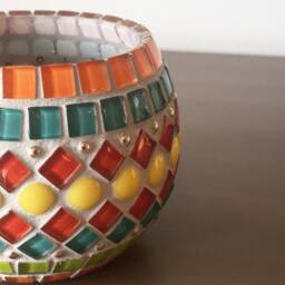 Glass-Mosaic Candleholder - Available On Order - thumbnail 3