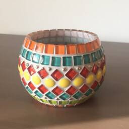 Glass-Mosaic Candleholder - Available On Order - thumbnail 2
