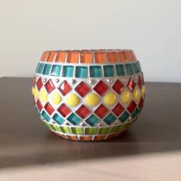 Glass-Mosaic Candleholder - Available On Order