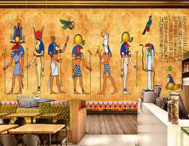 Egyptian Gods Portrait Wallpaper, Mythology Wall Mural, Peel & Stick - image 1