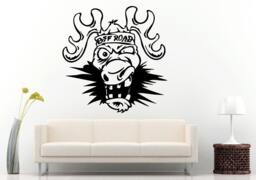 Off Road Sport Utility Vehicle Mountains Rocks Dirt 4 X Crazy Deer Head With Bandanna Wall Decal Vinyl Sticker Mural Room Decor L838 - thumbnail 1