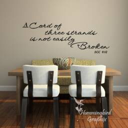 A Cord Of Three Strands, Ecc 412, Wall Decal, Vinyl Art, Quote, Lyrics, Sticker, Biblical Sticker - thumbnail 2