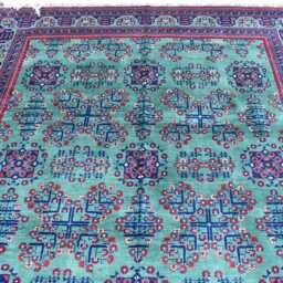 7??10 Ft Living Room Carpet, Afghan Handmade Tribal Green Rug - thumbnail 4