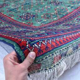 7??10 Ft Living Room Carpet, Afghan Handmade Tribal Green Rug - thumbnail 2