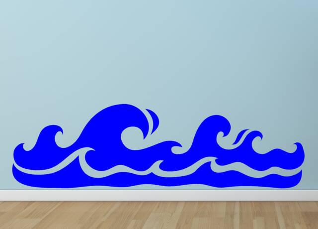 Ocean Waves Wall Art, Border Decal, Sea Beach Themed Decor, Sticker, Vinyl, Coastal Decor - image 1