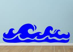 Ocean Waves Wall Art, Coastal Border Decal, Tidal Wave Vinyl Sticker, Nautical Decor, Surfing Sea Beach House