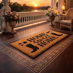 Western Welcome Rug - Cowboy Boots Gift Durable Natural Coir Entrance - thumbnail 4