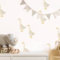 Goose Toss - Fabric Wall Decal Modern Farm Mej - thumbnail 1