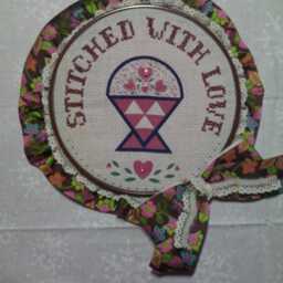 stitched With Love Flower Basket Wall Hanging - thumbnail 2