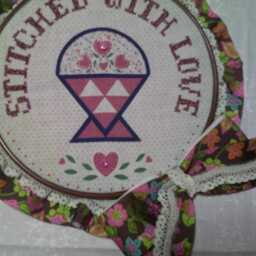 stitched With Love Flower Basket Wall Hanging - thumbnail 3