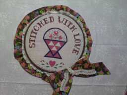 stitched With Love Flower Basket Wall Hanging - thumbnail 1