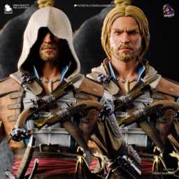 Deadliest Scourge Of The Seas - Hooded Pirate Assassin Historical Fantasy Edward Kenway Resin Figure 16K - thumbnail 2