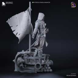 Deadliest Scourge Of The Seas - Hooded Pirate Assassin Historical Fantasy Edward Kenway Resin Figure 16K - thumbnail 4