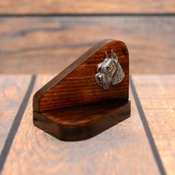 Schnauzer - Wooden Candlestick With Dog, Souvenir, Decoration, Limited Edition, Collection - thumbnail 3