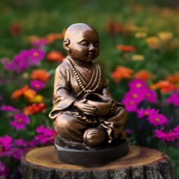 Concrete Buddha Statue Stone Sitting Figurine Zen Meditation Sculpture Cement Outdoor Decoration Lover Gift Lawn Ornament - thumbnail 2