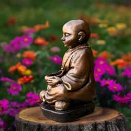 Concrete Buddha Statue Stone Sitting Figurine Zen Meditation Sculpture Cement Outdoor Decoration Lover Gift Lawn Ornament - thumbnail 3