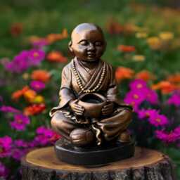 Concrete Buddha Statue Stone Sitting Figurine Zen Meditation Sculpture Cement Outdoor Decoration Lover Gift Lawn Ornament - thumbnail 1