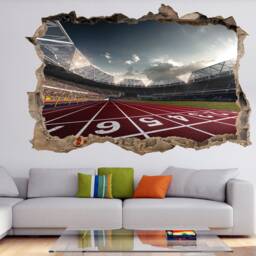 Running Race Track Wall Decal Sticker - Sports Mural Poster Print Art For Kids Boys Bedroom Home Decor - Gd4 - thumbnail 2