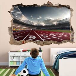 Running Race Track Wall Decal Sticker - Sports Mural Poster Print Art For Kids Boys Bedroom Home Decor - Gd4 - thumbnail 1