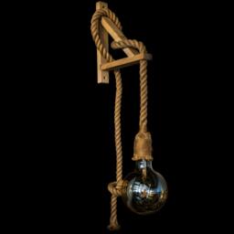 Handmade Wall Wooden Rope Lamp Loft Style Pendant Light Farmhouse Rustic Design - thumbnail 2