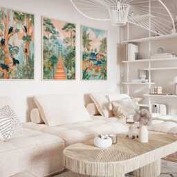 Borneo Malaysia Poster Set Of 3, Vintage Inspired Jungle Landscape Wall Art, Neutral Travel Prints - thumbnail 2