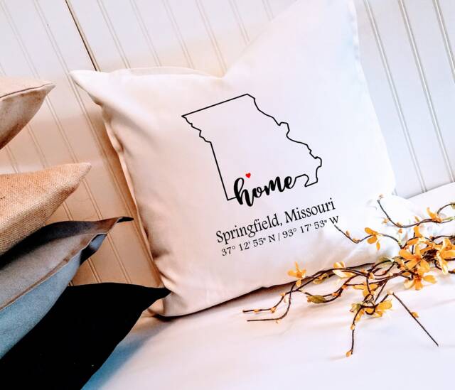 Custom Missouri State Pillow Cover Personalized City Coordinates - image 1