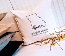 Custom Missouri State Pillow Cover Personalized City Coordinates - thumbnail 1
