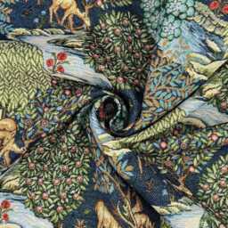 Custom Made William Morris The Brook Blue Blackout/Lining Curtains 3 - thumbnail 3