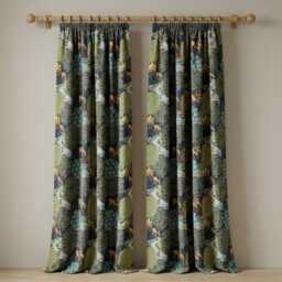 Custom Made William Morris The Brook Blue Blackout/Lining Curtains 3 - thumbnail 1