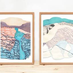 West 3 - Gicl??e Print Of Original Watercolor + Ink Cut Paper Painting - thumbnail 2