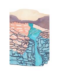 West 3 - Gicl??e Print Of Original Watercolor + Ink Cut Paper Painting - thumbnail 1