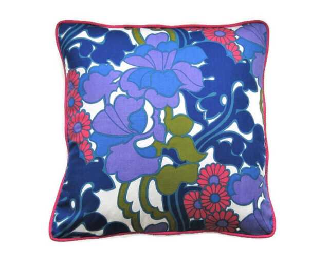 Grace Sullivan Bloomsbury Cushion Cover 70S Floral Cotton Throw Pillow - image 1