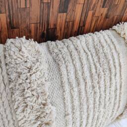 White Textured Fringe 14x20 Inches Cotton Pillow Cover - thumbnail 2