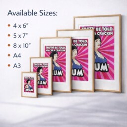 Crackin Mum Pink Wall Art Print Funny Quote Poster Mothers Day Birthday Gift Typography Sign Home Decor For Living Room Kitchen Hallway - thumbnail 3