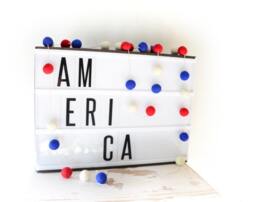 Red Blue White Captain Felt Ball Garland. Boys Room Decor. 2 Or 3 Metres. Nursery Kids Room. Pom Home - thumbnail 2