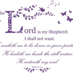Psalm 23, Bible Verse Quote, The Lord Is My Shepherd, Vinyl Wall Art Sticker Decal Mural, Home, Church, School, Decor - thumbnail 4