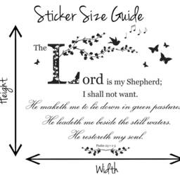 Psalm 23, Bible Verse Quote, The Lord Is My Shepherd, Vinyl Wall Art Sticker Decal Mural, Home, Church, School, Decor - thumbnail 3