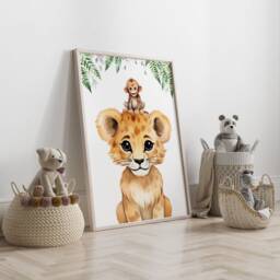 Personalised Safari Animal Nursery Prints Kids Room Decor, Set Of 3 - thumbnail 3