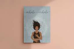 Inhale Exhale Art Print Yogi Illustration, Pranayama - A4/A3 - thumbnail 1